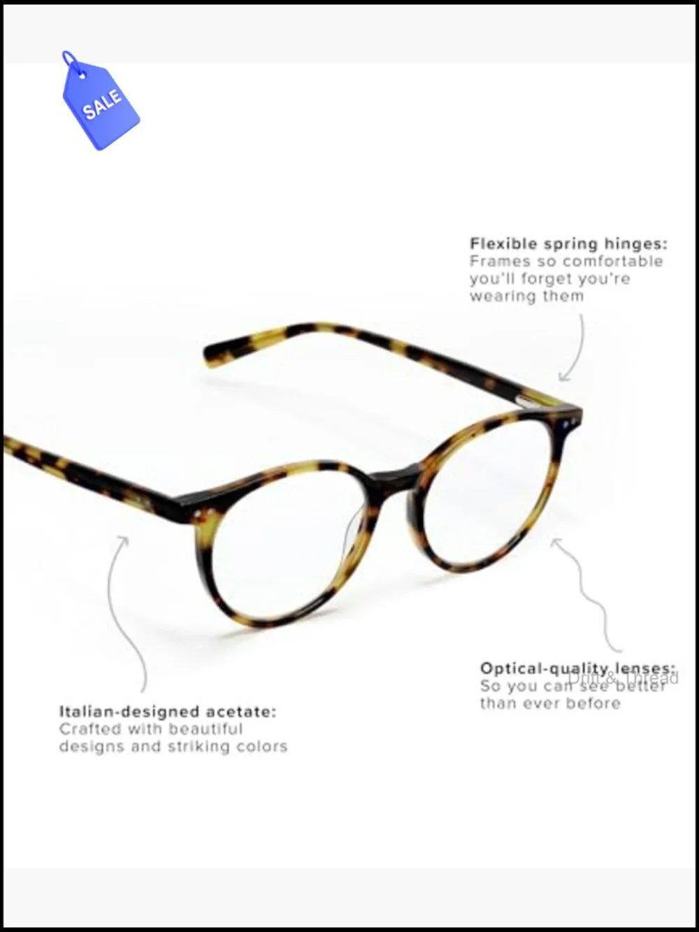 Premium Round Reading Glasses - Acetate Frame - Scratch Resistant